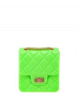 Diamond Quilted Pattern Square Small Jelly Bag 7160 NEON GREEN